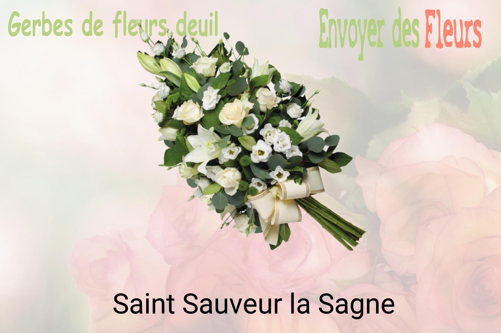 Gerbe de fleurs de deuil livrée à Saint-Sauveur-la-Sagne